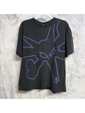 Bones Skate One Corp All Over Print Graphic T Shirt Mens XL Black